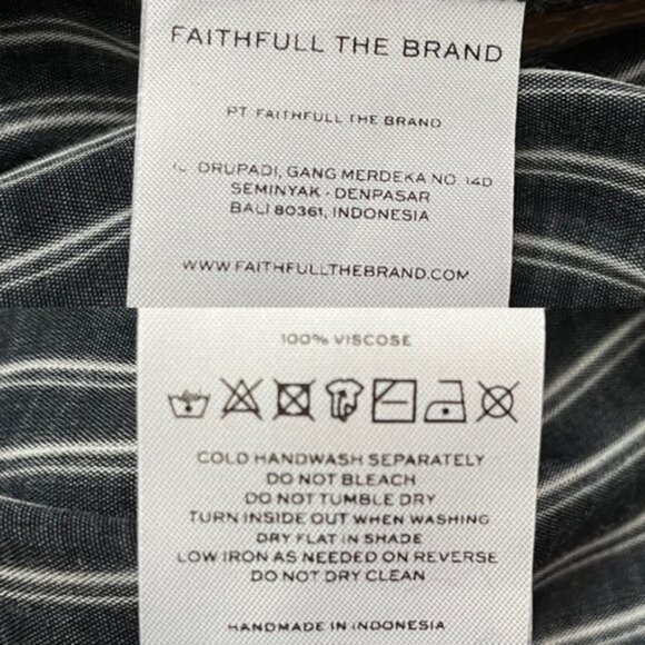 𝅺NWT Faithfull The Brand Pinstripe Black‎ & White Cedric Jumpsuit Women Sz 4 - Picture 8 of 8